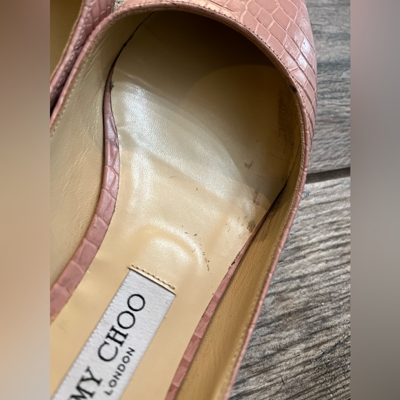 Jimmy Choo London Pink Croc Pointy Toe flats - Size 40.5 - Picture 7 of 13